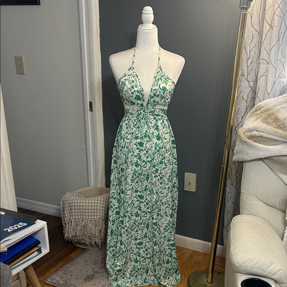 SHEIN Dresses & Skirts - SHEIN Green and White Floral Maxi Dress
